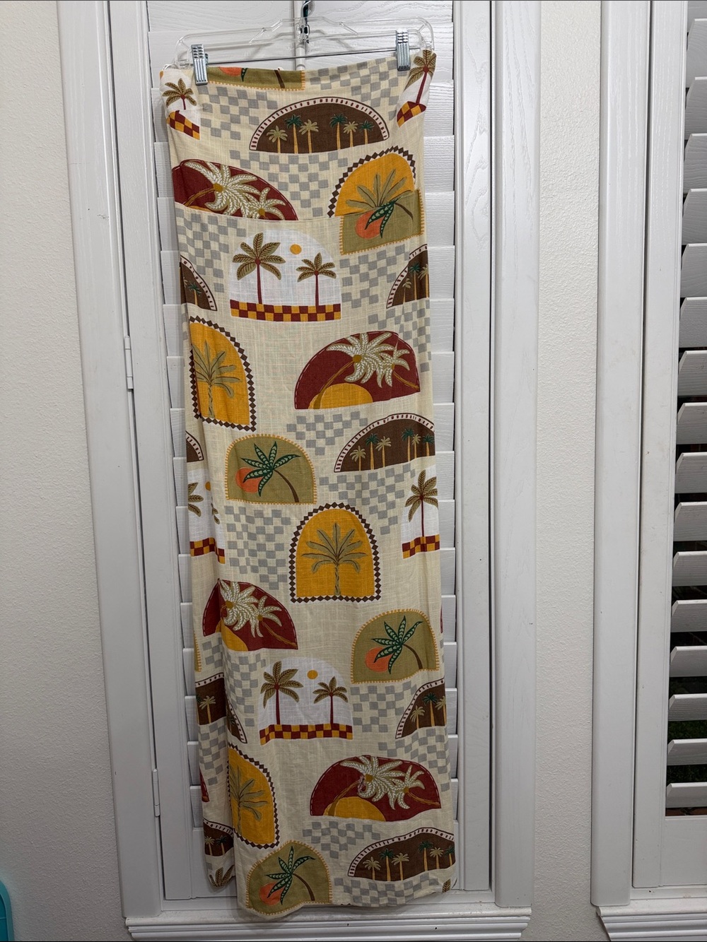 Paper heart Strapless Scenic Print Linen Blend Maxi Dress ✨NWT ✨Large